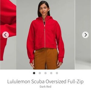 Lululemon Scuba Oversized Full-Zip Dark Red XS/S